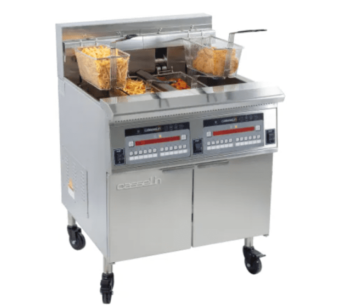 Friteuse électrique avec filtration 2 x 22 litres 17+17kW CASSELIN CFPF222