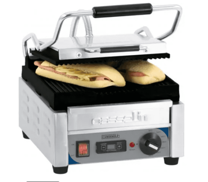 Grill Panini Petit Premium Rainurée - Rainurée avec minuteur CASSELIN CGPRRPPT 