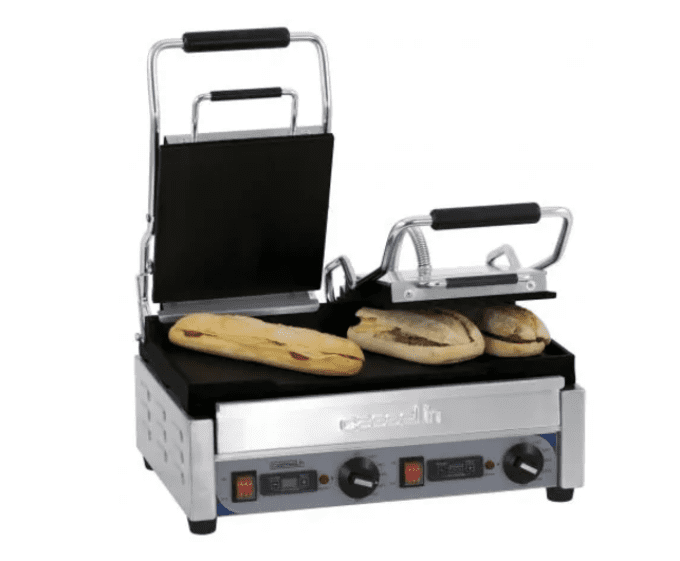 Grill Panini double Premium Lisse - Lisse avec minuteur CASSELIN CGP2LLPT 