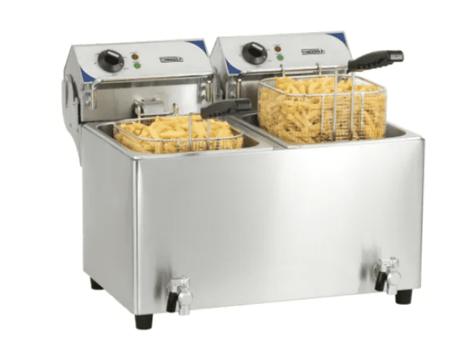 Friteuse électrique avec vanne de vidange 2 x 7 litres CASSELIN  CFEV72B